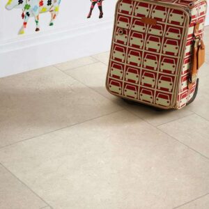 Fossil Limestone colour flooring in room 4537 Polyflor Luxury Vinyl Tiles