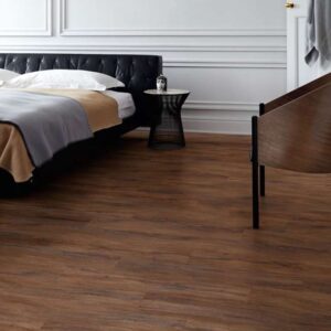 Brown plank flooring in bedroom 2236 Polyflor Luxury Vinyl Tiles