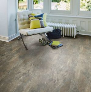 Grey brown marble flooring in sitting area