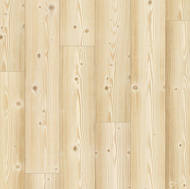 Overhead shot of natural pine plank flooring