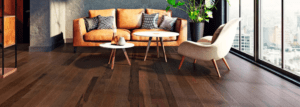 Hardwood flooring in a living room