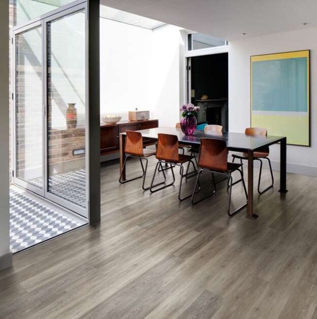 Dining room view with Boathouse Oak - 2242 | Polyflor Luxury Vinyl Tiles