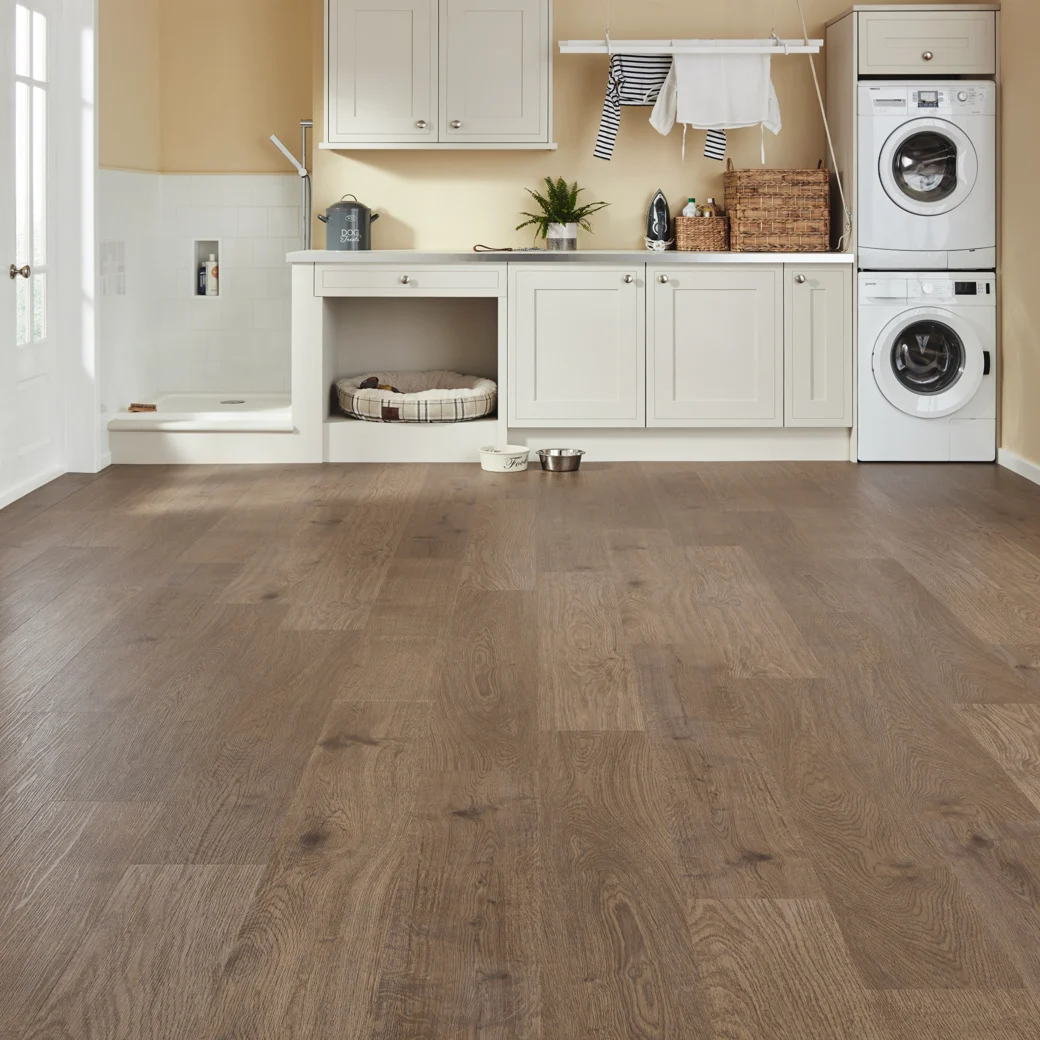 Smoked Butter nut flooring by Karndean in a kitchen