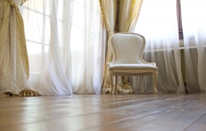 White chair near the window on v4 flooring