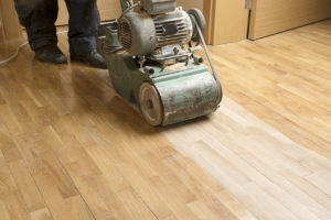 Wood flooring being sanded
