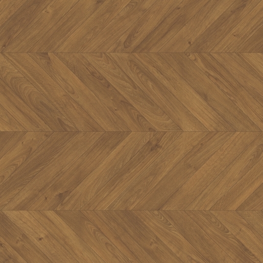 Overhead view of Impressive Patterns Chevron Oak Brown flooring