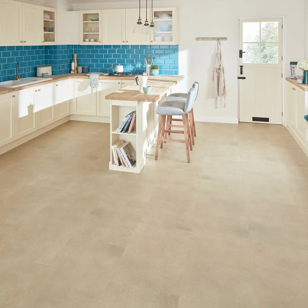 Karndean Cotswold stone flooring in a kitchen