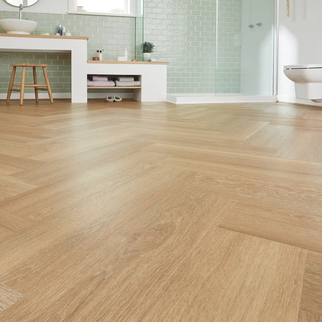 Karndean Warm Brushed Oak flooring in a Bathroom