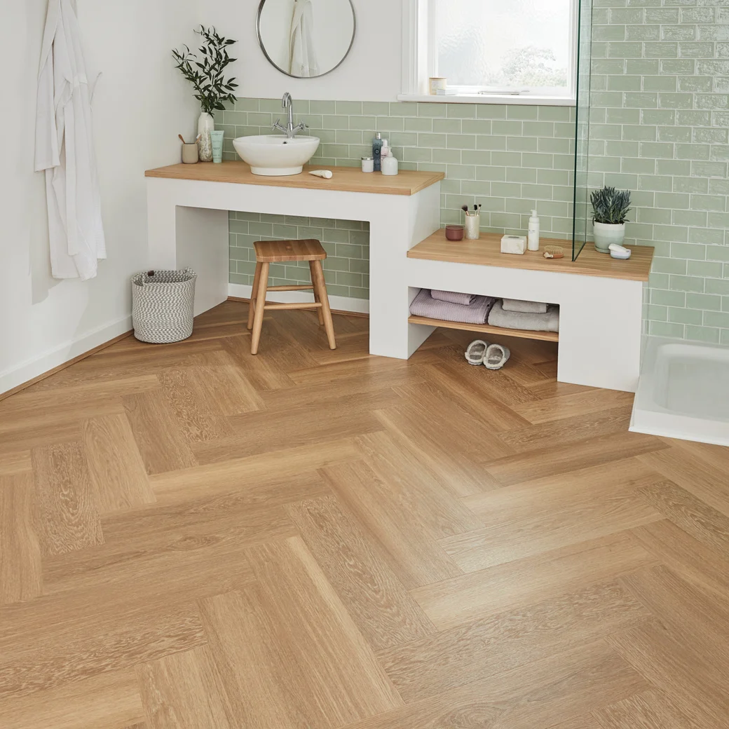 Karndean Warm Brushed oak flooring in a bathroom