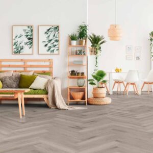 Kronotex Herringbone | D3773 | Silver Oak | Living Room