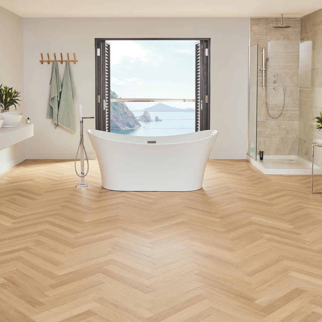 Karndean Savannah Oak flooring in a bathroom