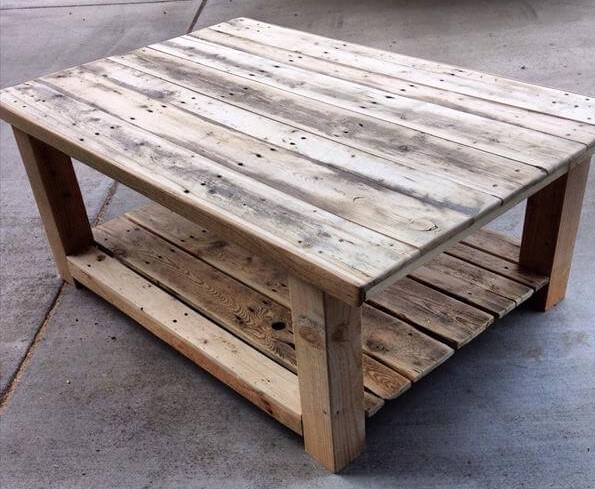 Coffee table made of wooden palletts
