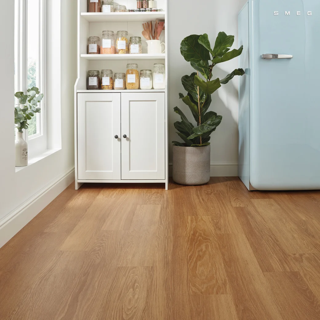 Karndean honey limed oak flooring in a kitchen