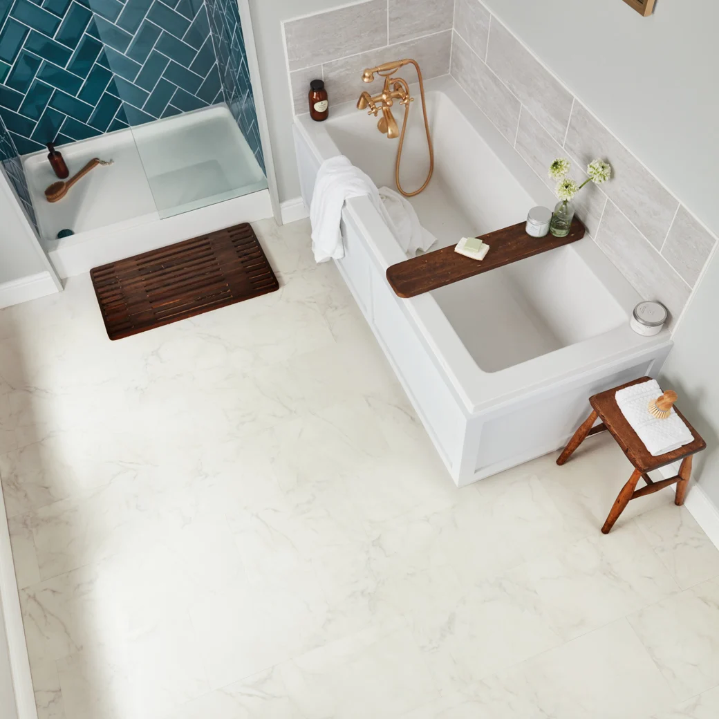 Karndean Frosted Marble flooring in a bathroom