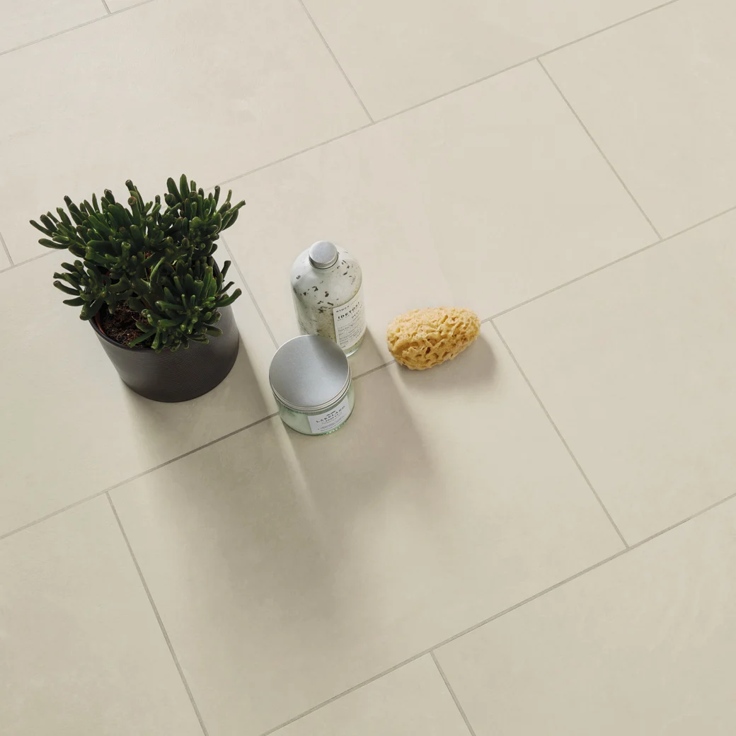 Karndean Ivory Riven Slate flooring in a bathroom