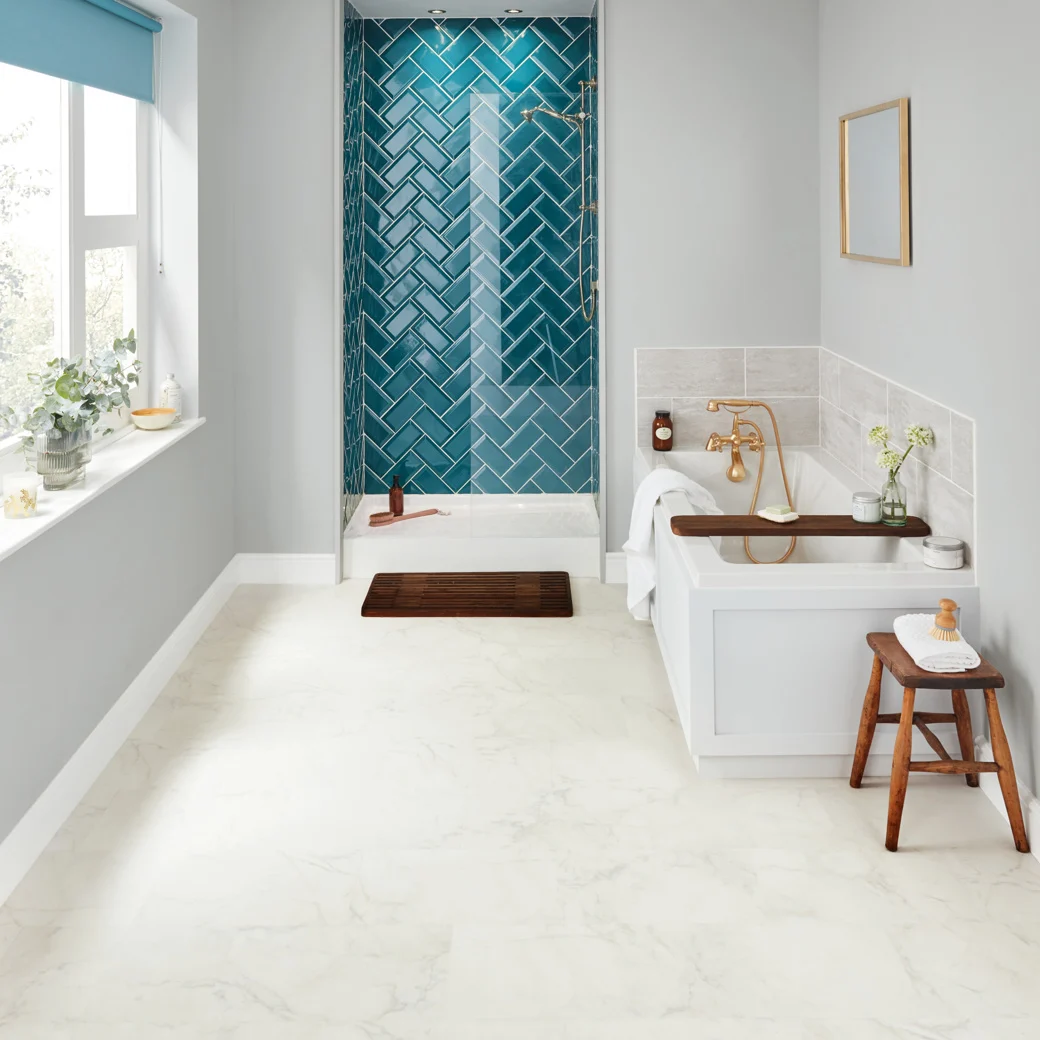 Frosted Marble flooring by Karndean in a bathroom
