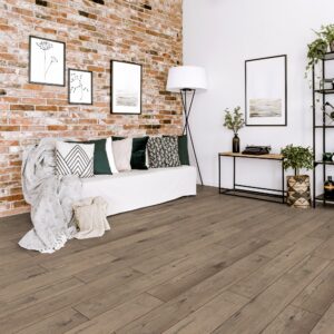 Kronotex Robusto Desert Oak Grey flooring in a living room