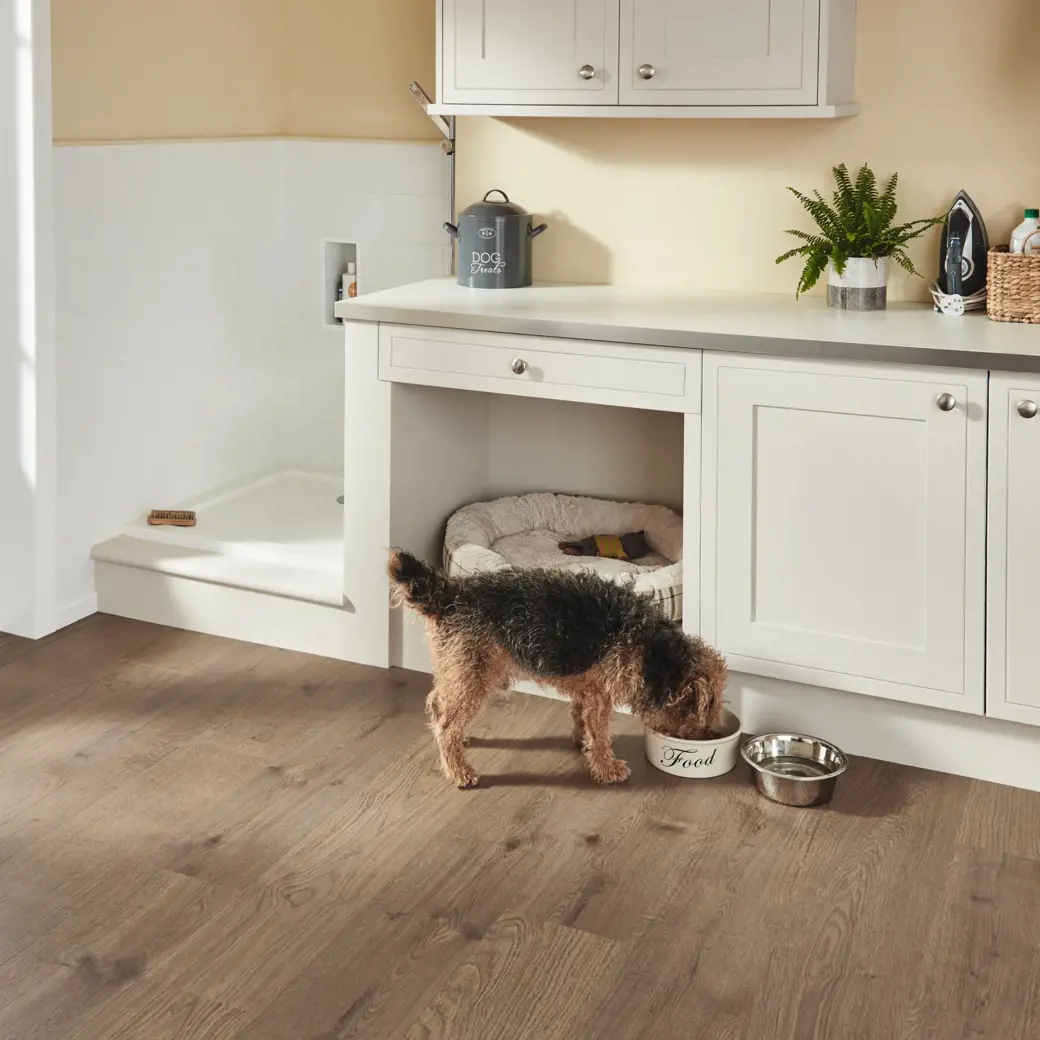 Karndean Smoked Butternut flooring in a Utility room