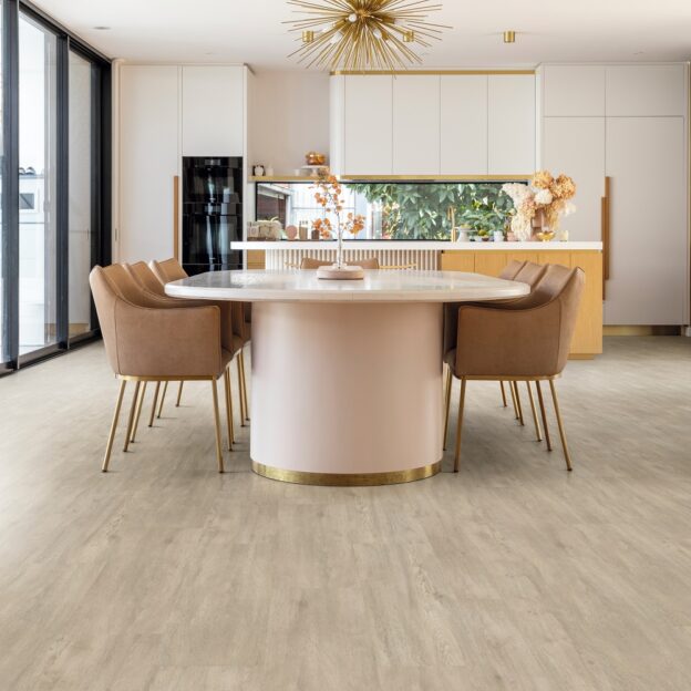 Luxury vinyl tile in kitchen area