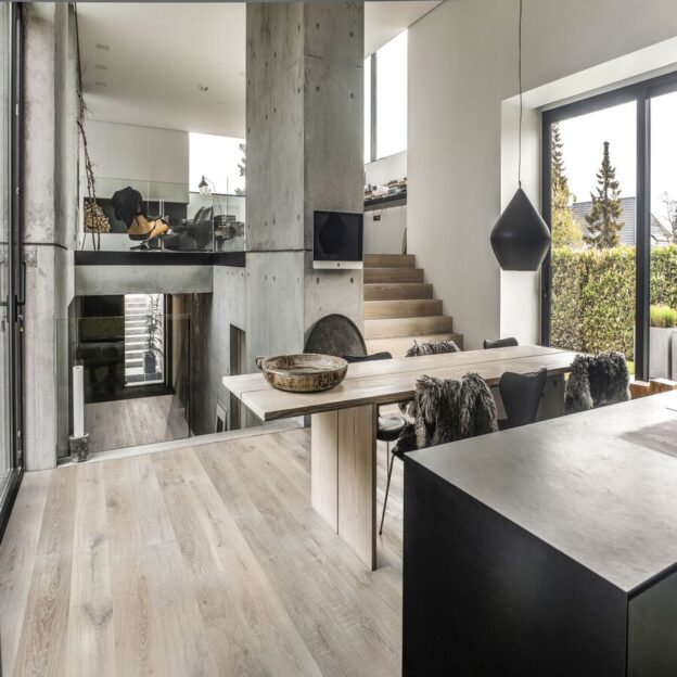 A modern living space using Kahrs Oak Locatelli.