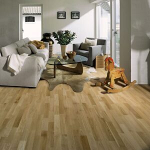Kahrs Oak Lecco in a living room.