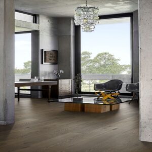 Kahrs Oak Charcoal Light Plank in a living space.