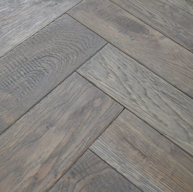 Olive Stain UV Lacquered Herringbone | Engineered Oak Parquet Flooring