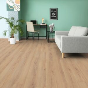 A living room with kronotex Robusto as the flooring
