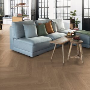 Room with Brown Herringbone flooring
