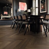 Image of Karndean Serrano Oak Herrringbone SMRL28 Flooring in a dining room