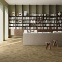 Room with Invictus Ultimus Cabin Oak Parquet Windermere LVT flooring
