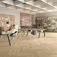 Room with Ultimus Cotton Oak Parquet Sandalwood LVT flooring