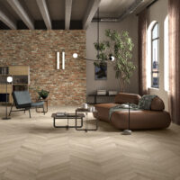 Room with Invictus Ultimus Heritage Oak Chevron Sandringham LVT flooring