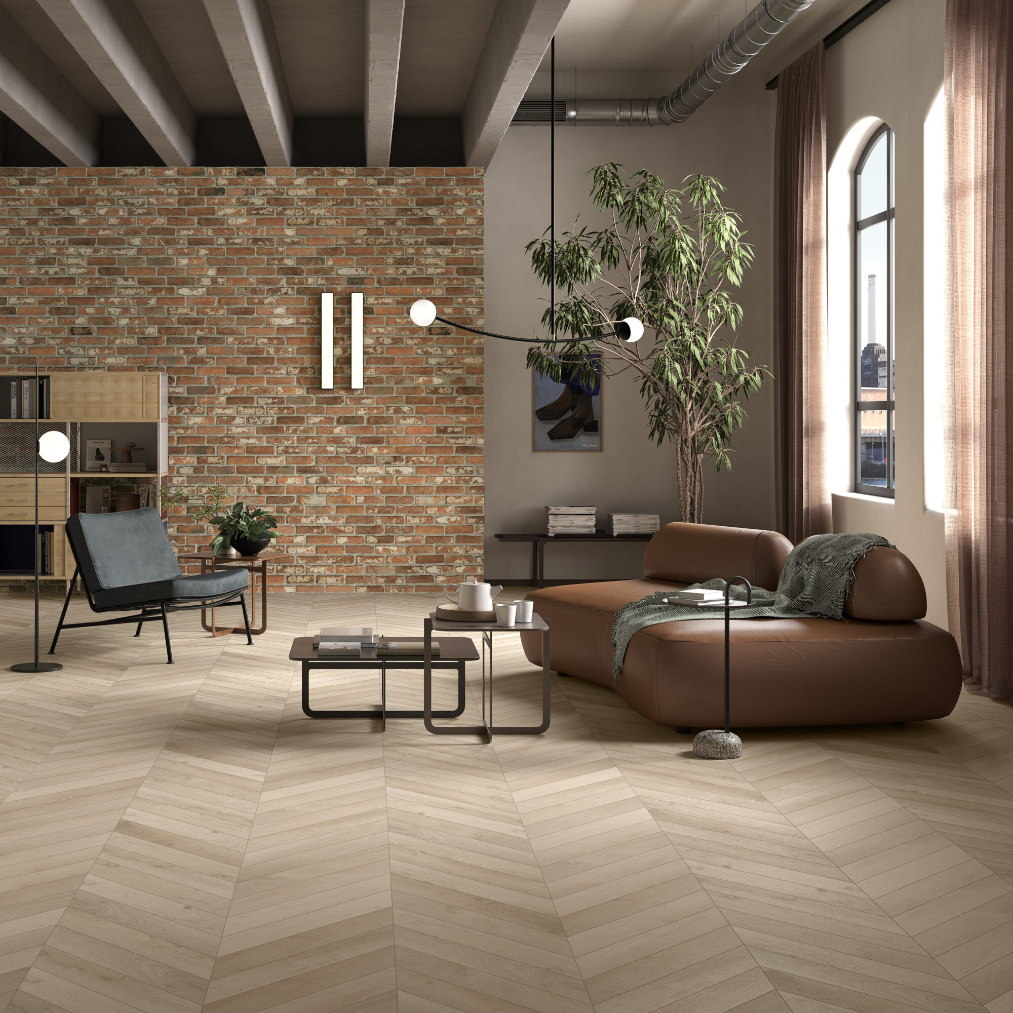 Room with Invictus Ultimus Heritage Oak Chevron Sandringham LVT flooring