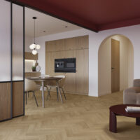 Room with Invictus Ultimus Velvet Oak Parquet Constance LVT flooring