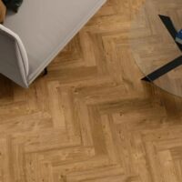English Oak flooring in Parquet in a bedroom