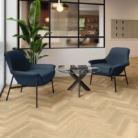 Amtico sun washed oak flooring in a living room