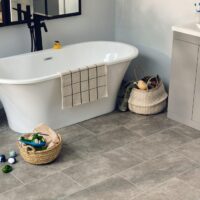 Amtico Brisk stone in a bathroom