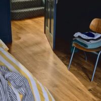 Amtico English oak flooring in a bedroom