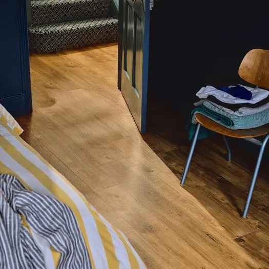 Amtico English oak flooring in a bedroom