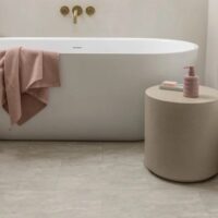 Amtico Travertine Grigio flooring in a bathroom