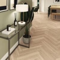 Hushed oak parquet flooring in a hallway