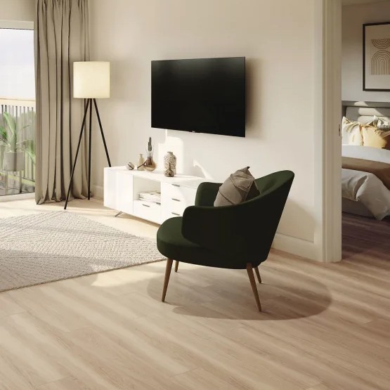 Amtico Hushed Oak flooring in a living room