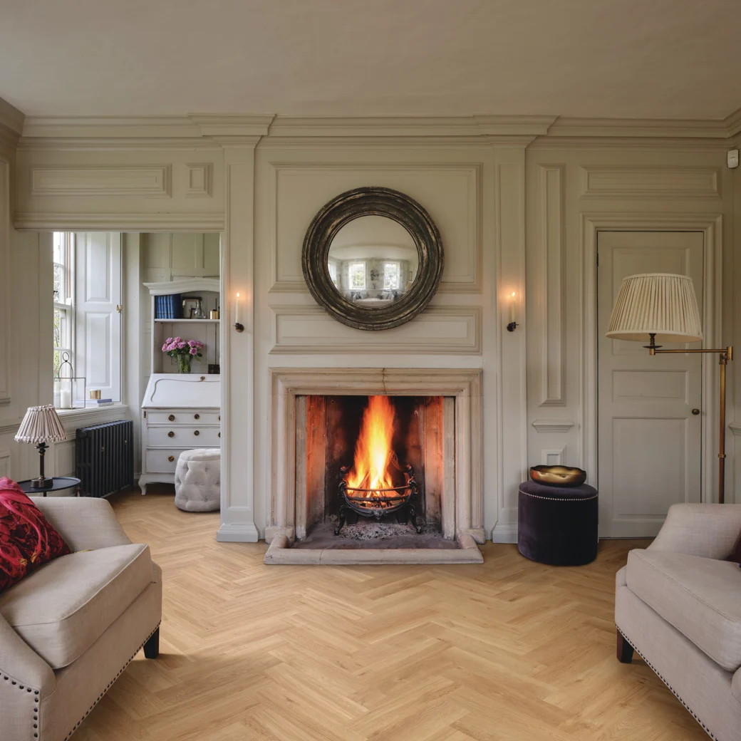 Room with Karndean French Oak Herringbone flooring