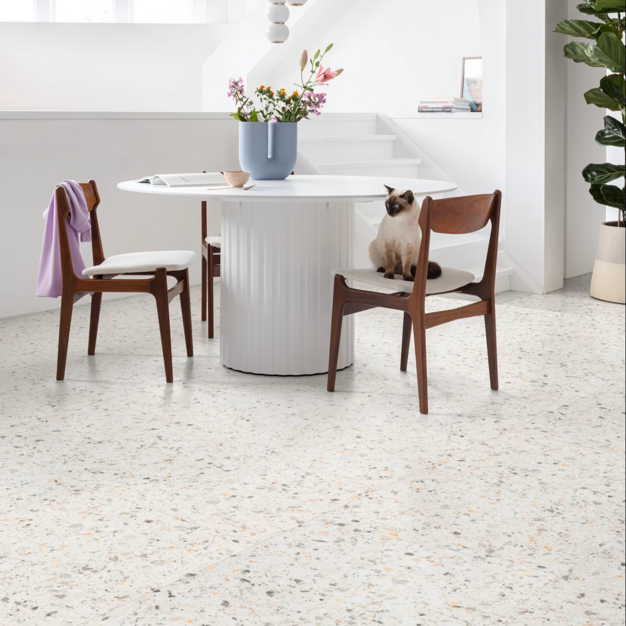 Verona flooring by floorify in a dining room