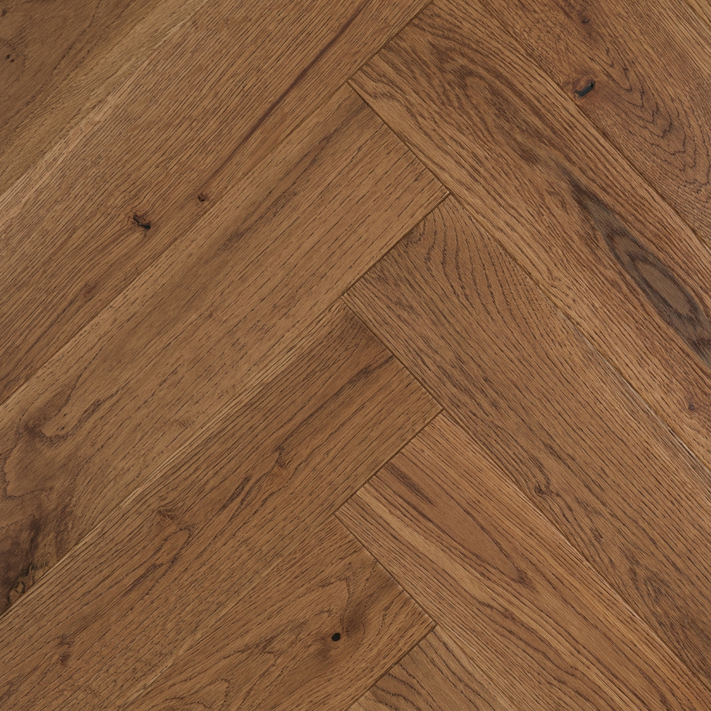 Topshot of Abingdon Antique Oak flooring in a herringbone pattern
